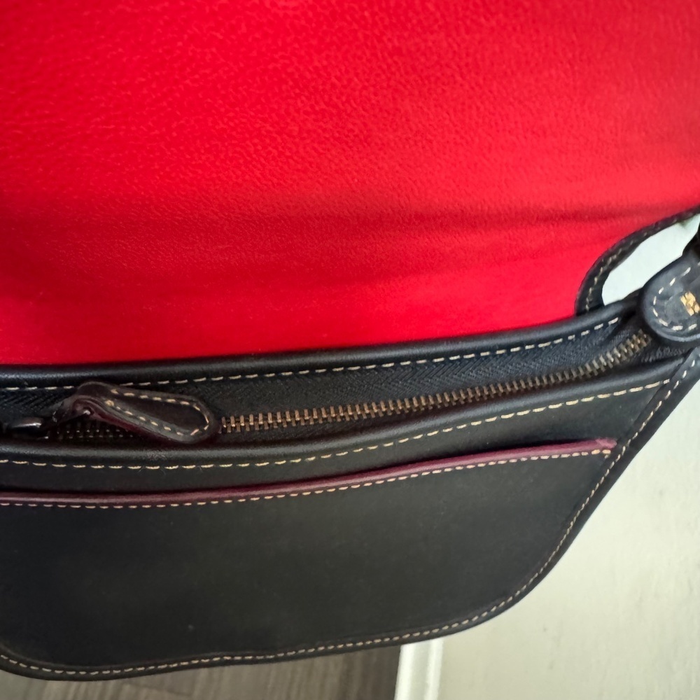 Coach x Disney Black Leather Patricia Saddle Bag Crossbody Mickey Ears - Picture 8 of 11